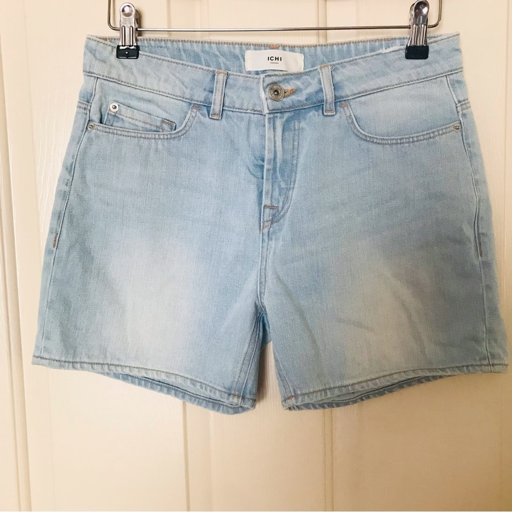 ICHI Light Blue Denim Shorts Size 36 UK waist 30”